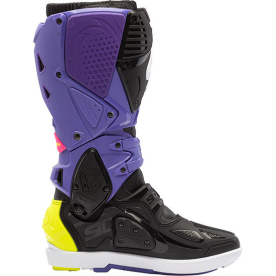 Bottes cross Sidi crossfire 3 SRS - Violet Noir Jaune Fluo