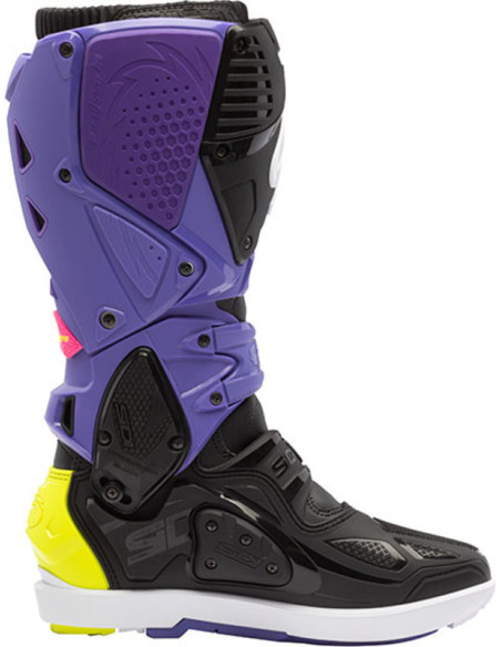 Bottes cross Sidi crossfire 3 SRS - Violet Noir Jaune Fluo