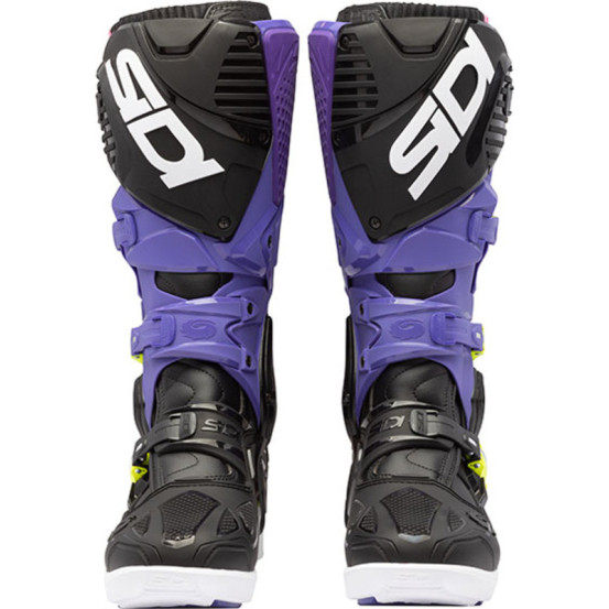 Bottes cross Sidi crossfire 3 SRS - Violet Noir Jaune Fluo