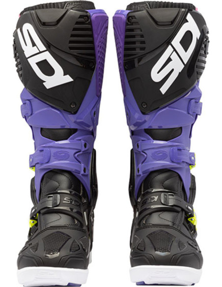 Bottes cross Sidi crossfire 3 SRS - Violet Noir Jaune Fluo