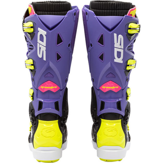 Bottes cross Sidi crossfire 3 SRS - Violet Noir Jaune Fluo