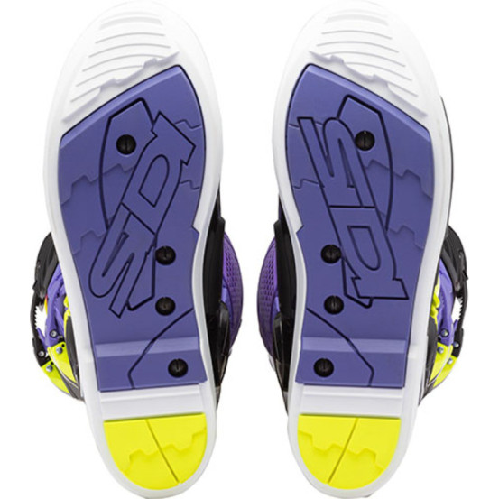 Bottes cross Sidi crossfire 3 SRS - Violet Noir Jaune Fluo