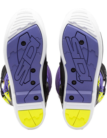 Bottes cross Sidi crossfire 3 SRS - Violet Noir Jaune Fluo