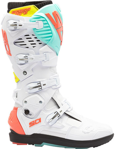 Bottes cross Sidi crossfire 3 SRS - Blanc Cyan Corail