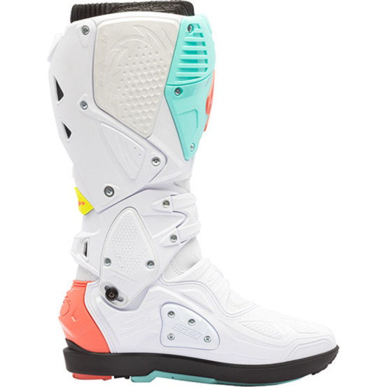Bottes cross Sidi crossfire 3 SRS - Blanc Cyan Corail