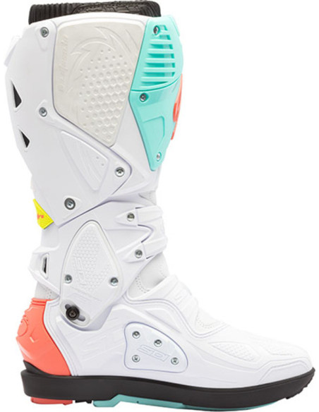 Bottes cross Sidi crossfire 3 SRS - Blanc Cyan Corail