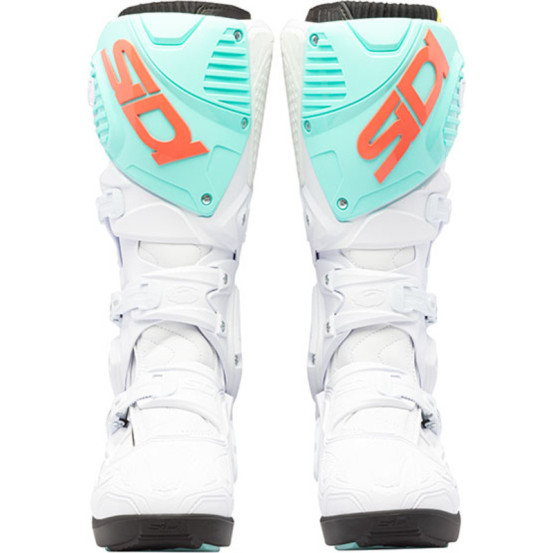 Bottes cross Sidi crossfire 3 SRS - Blanc Cyan Corail