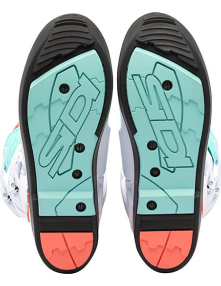 Bottes cross Sidi crossfire 3 SRS - Blanc Cyan Corail