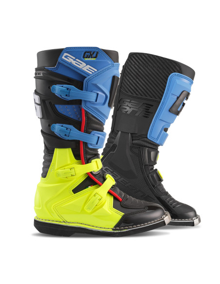 Bottes cross enfant Gaerne GXJ - Noir Bleu Jaune Fluo