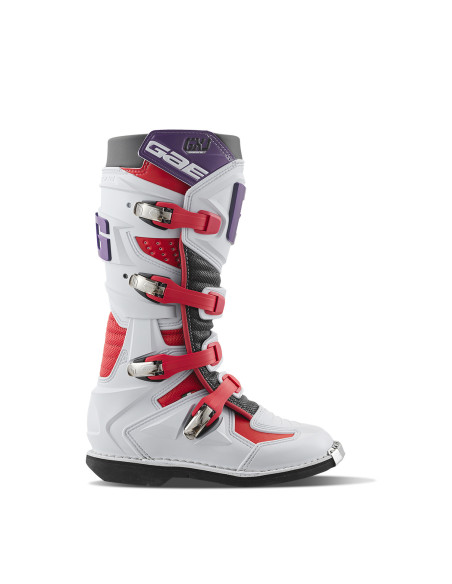 Bottes cross enfant Gaerne GXJ - Blanc Rouge Violet