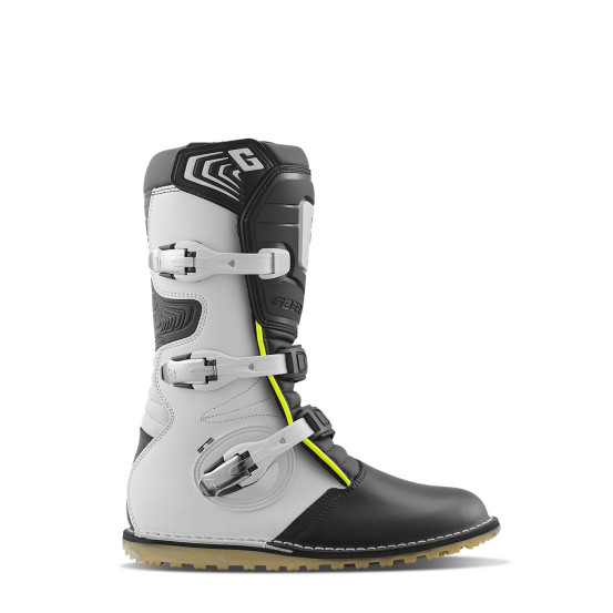 Bottes moto trial Gaerne Balance Pro Tech - Blanc Noir Jaune Fluo