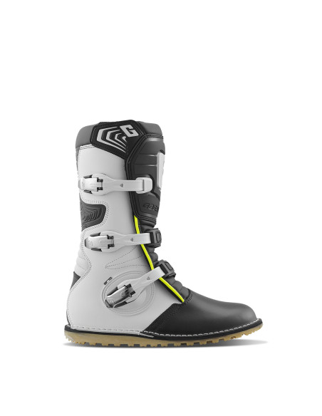 Bottes moto trial Gaerne Balance Pro Tech - Blanc Noir Jaune Fluo
