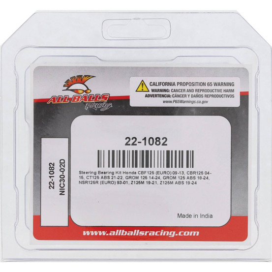Roulements de colonne de direction ALL BALLS - HONDA 125 CBR R 2004-2015