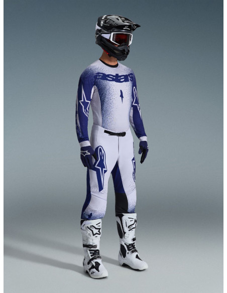 Tenue cross Alpinestars 2026 Supertech Scenz - Light Gris Dark Bleu