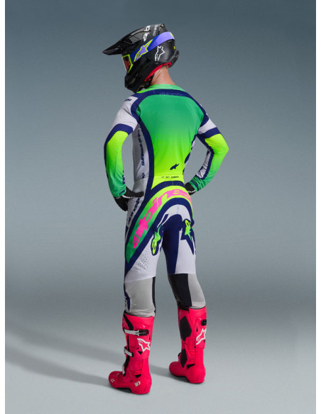 Tenue cross Alpinestars 2026 Supertech Vista - Light Gris Jaune Fluo Bleu