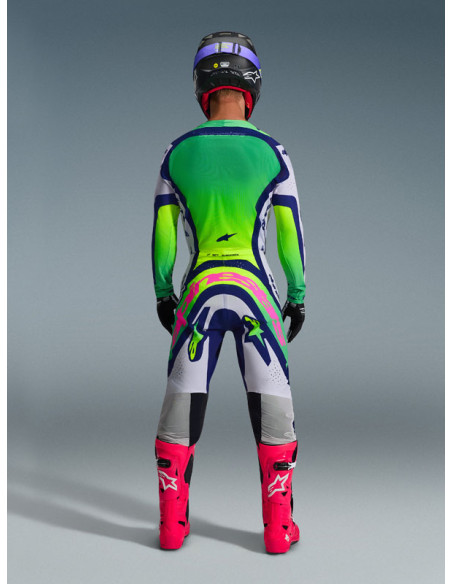 Tenue cross Alpinestars 2026 Supertech Vista - Light Gris Jaune Fluo Bleu