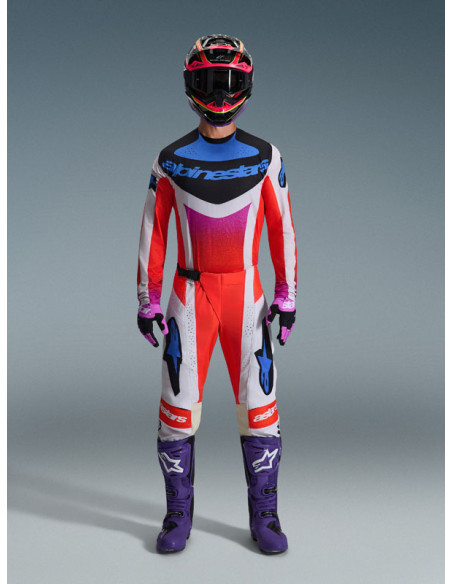 Tenue cross Alpinestars 2026 Techstar Knif - Light Gris Orange Fluo Noir