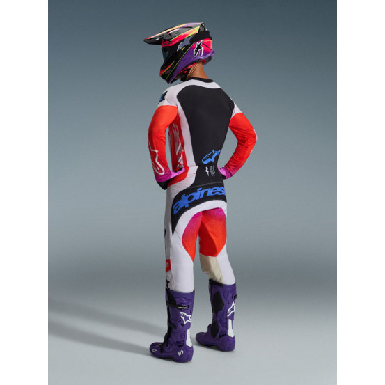 Tenue cross Alpinestars 2026 Techstar Knif - Light Gris Orange Fluo Noir