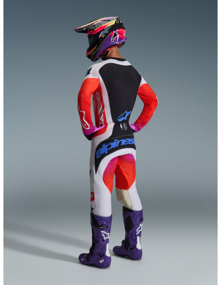 Tenue cross Alpinestars 2026 Techstar Knif - Light Gris Orange Fluo Noir