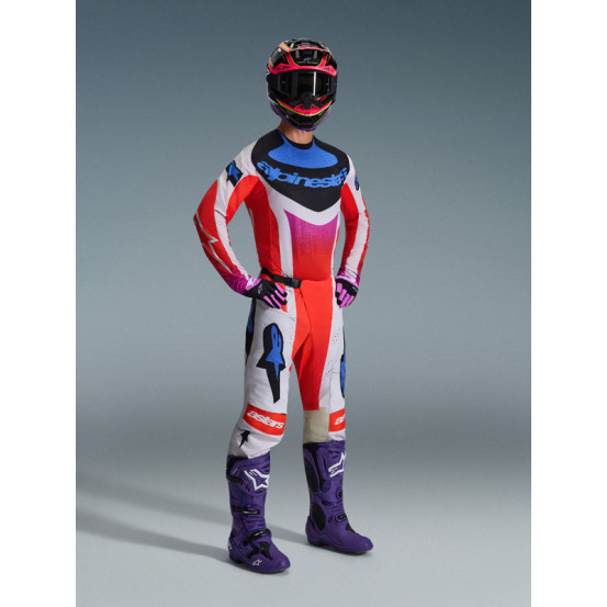 Tenue cross Alpinestars 2026 Techstar Knif - Light Gris Orange Fluo Noir