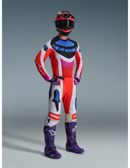 Tenue cross Alpinestars 2026 Techstar Knif - Light Gris Orange Fluo Noir