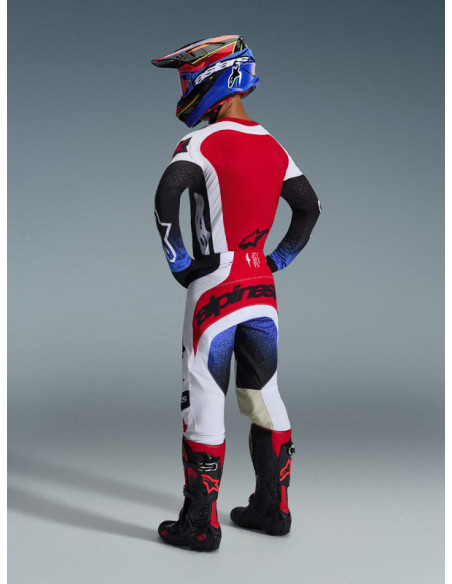 Tenue cross Alpinestars 2026 Techstar Knif - Noir Blanc Rouge