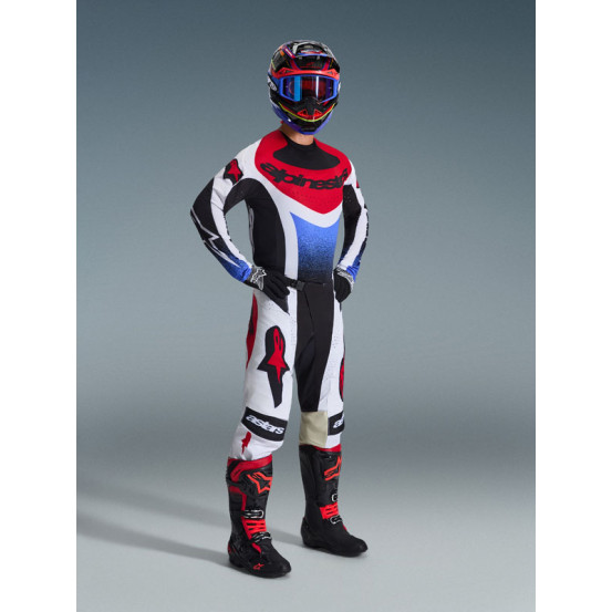 Tenue cross Alpinestars 2026 Techstar Knif - Noir Blanc Rouge