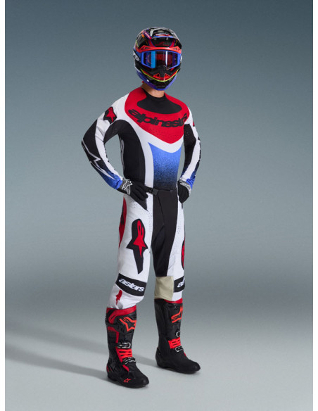 Tenue cross Alpinestars 2026 Techstar Knif - Noir Blanc Rouge