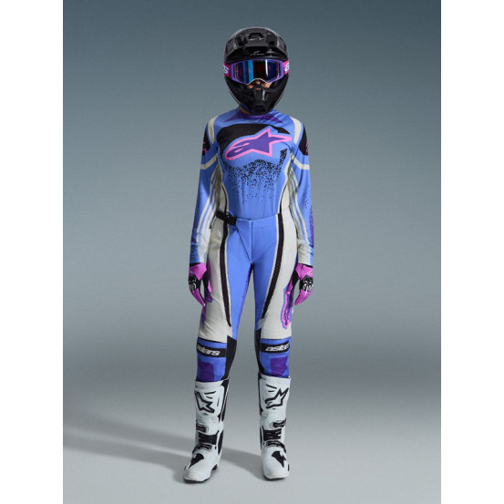 Tenue cross femme Alpinestars 2026 Stella Techstar Nomur - Light Bleu Blanc Noir