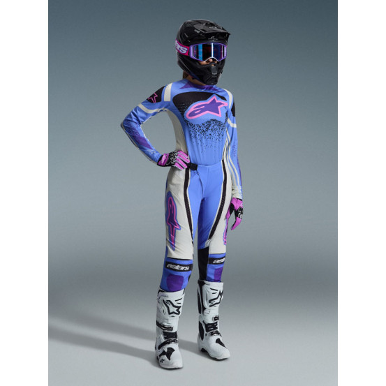 Tenue cross femme Alpinestars 2026 Stella Techstar Nomur - Light Bleu Blanc Noir