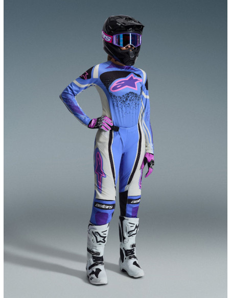 Tenue cross femme Alpinestars 2026 Stella Techstar Nomur - Light Bleu Blanc Noir