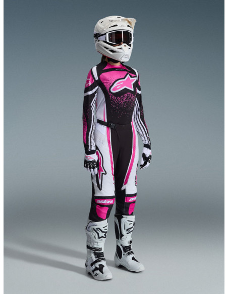 Tenue cross femme Alpinestars 2026 Stella Techstar Nomur - Noir Blanc Fuchsia