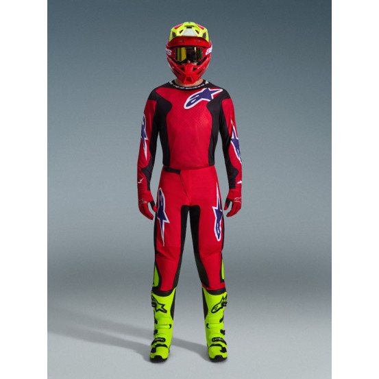 Tenue cross Alpinestars 2026 Fluid Grid - Rouge Noir Mauve