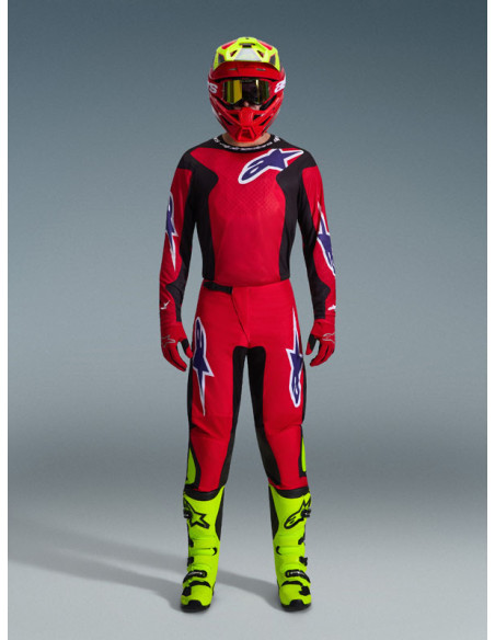 Tenue cross Alpinestars 2026 Fluid Grid - Rouge Noir Mauve