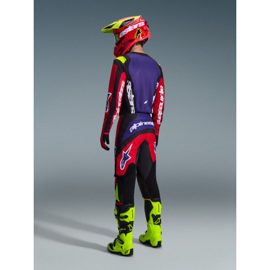 Tenue cross Alpinestars 2026 Fluid Grid - Rouge Noir Mauve