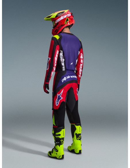 Tenue cross Alpinestars 2026 Fluid Grid - Rouge Noir Mauve