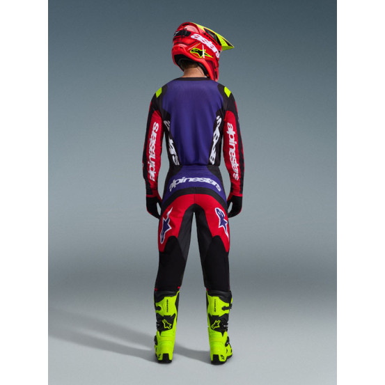 Tenue cross Alpinestars 2026 Fluid Grid - Rouge Noir Mauve