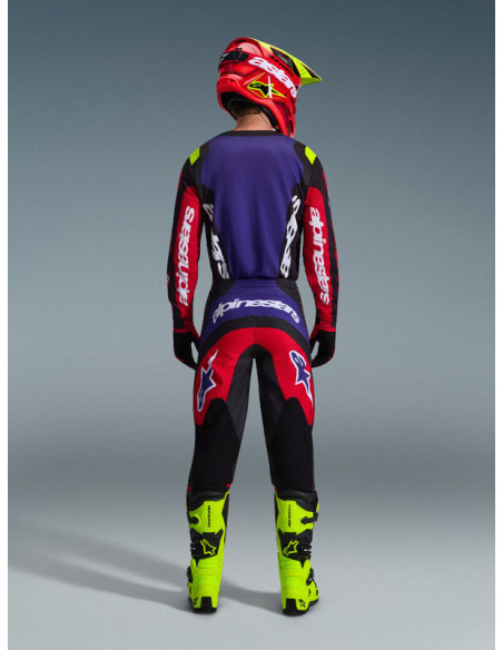 Tenue cross Alpinestars 2026 Fluid Grid - Rouge Noir Mauve