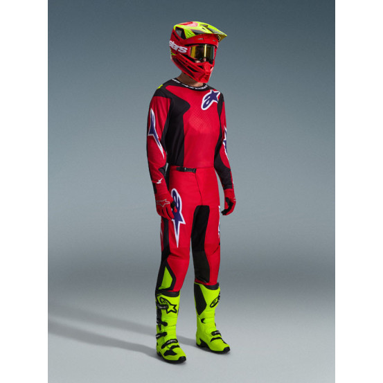 Tenue cross Alpinestars 2026 Fluid Grid - Rouge Noir Mauve