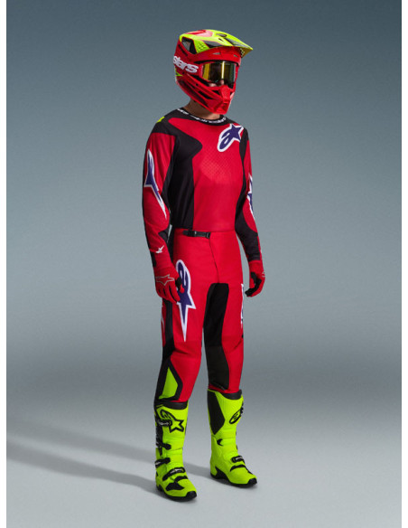 Tenue cross Alpinestars 2026 Fluid Grid - Rouge Noir Mauve