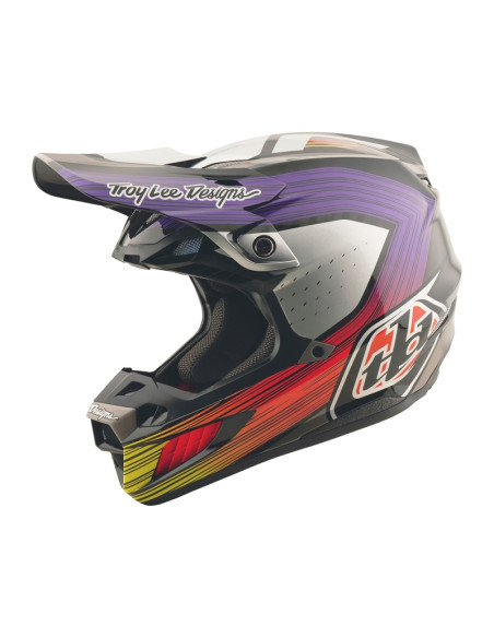 Casque cross Troy Lee Designs SE5 Carbon Stripes - Noir Violet