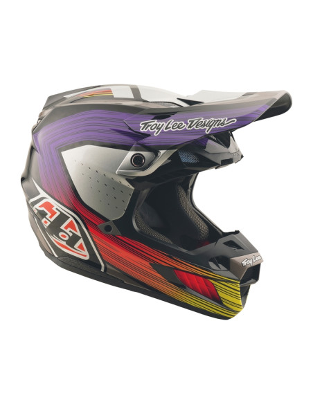 Casque cross Troy Lee Designs SE5 Carbon Stripes - Noir Violet