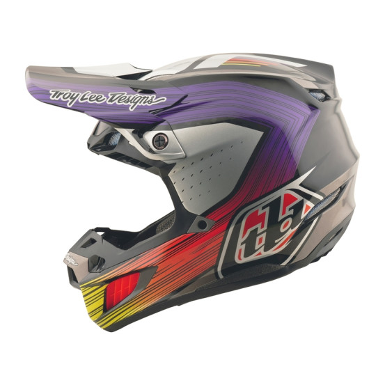 Casque cross Troy Lee Designs SE5 Carbon Stripes - Noir Violet