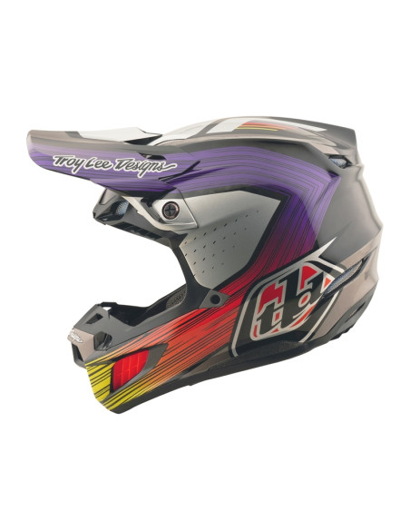 Casque cross Troy Lee Designs SE5 Carbon Stripes - Noir Violet