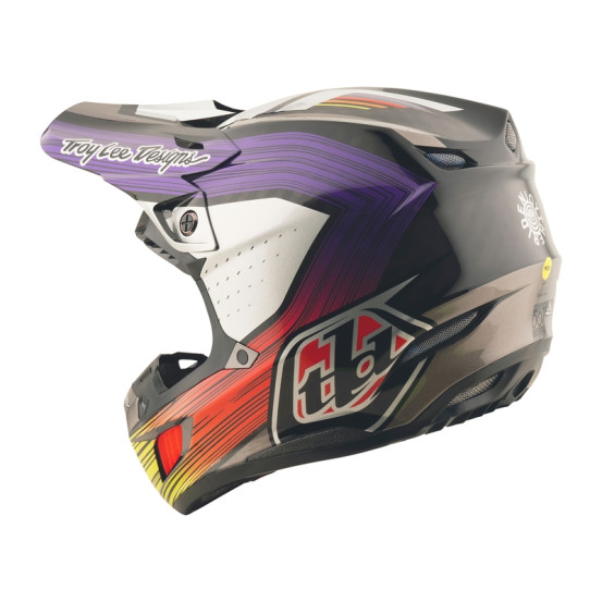 Casque cross Troy Lee Designs SE5 Carbon Stripes - Noir Violet