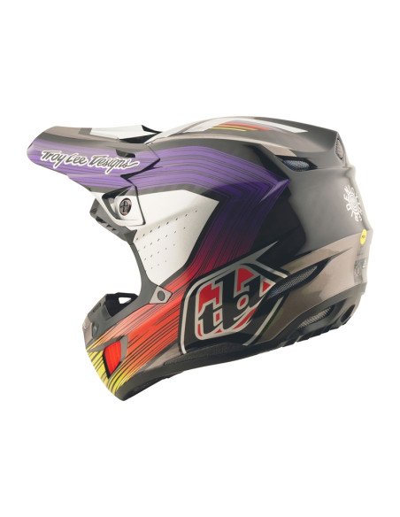 Casque cross Troy Lee Designs SE5 Carbon Stripes - Noir Violet