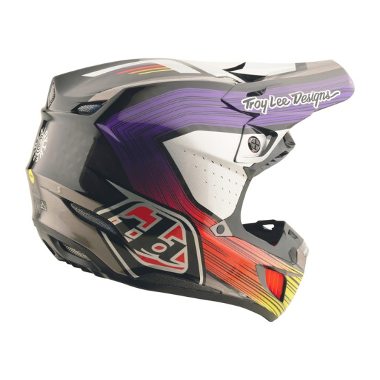 Casque cross Troy Lee Designs SE5 Carbon Stripes - Noir Violet