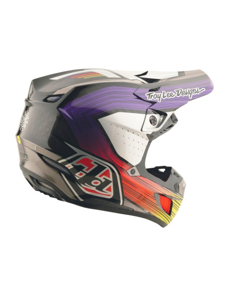 Casque cross Troy Lee Designs SE5 Carbon Stripes - Noir Violet