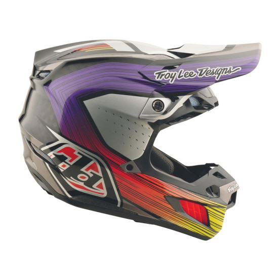 Casque cross Troy Lee Designs SE5 Carbon Stripes - Noir Violet