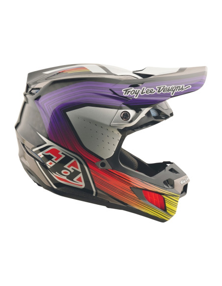Casque cross Troy Lee Designs SE5 Carbon Stripes - Noir Violet